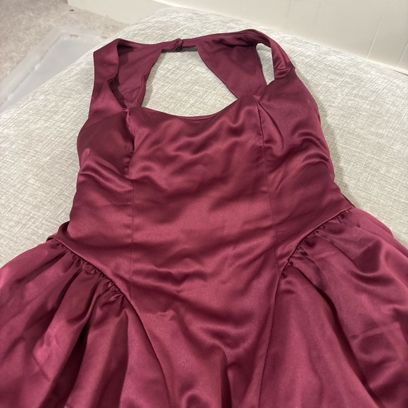 Francesca's Collections Burgundy Backless Dress - Picture 2 of 4